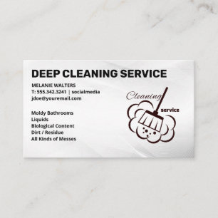 Cleaning Services Broom Sweeping Logo Business Card