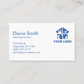 Cleaning Services Custom Logo Simple Classic  Business Card