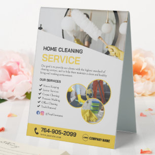 Cleaning Services Custom Table Tent Sign