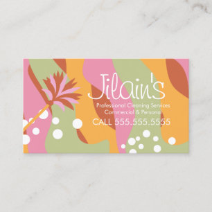 Cleaning Services Duster Groovy Business Card
