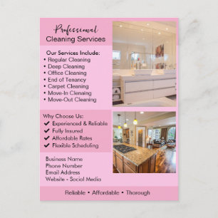 Cleaning Services Flyer   Editable House Cleaning  Postcard
