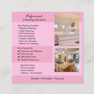Cleaning Services Flyer Editable House Cleaning Square Business Card