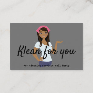 Cleaning Services Grey Pink Business Card