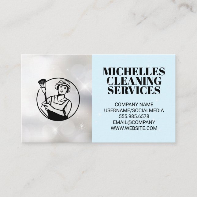 Cleaning Services | House Cleaning Equipment Busin Business Card (Front)