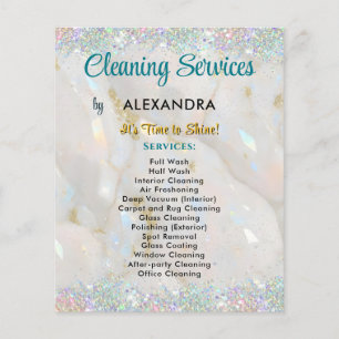 Cleaning Services House Keeping Glitter Opal Stone Flyer