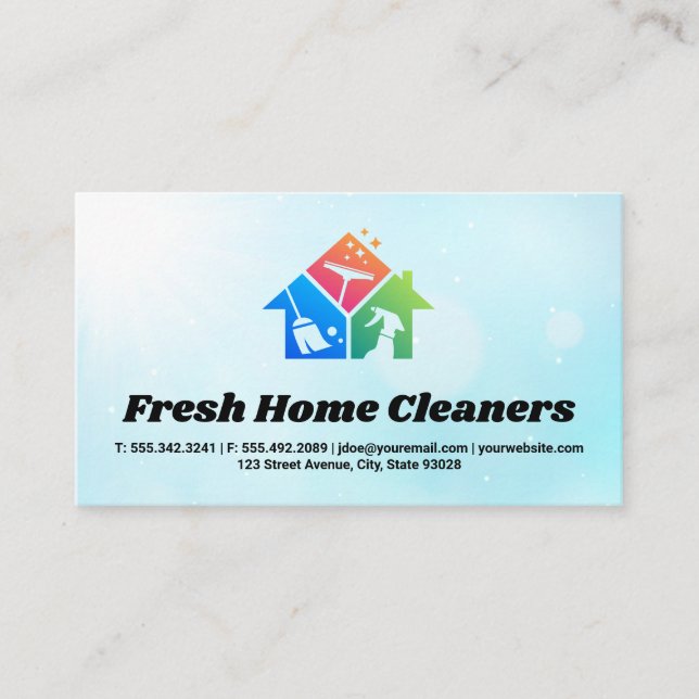 Cleaning Services | House Keeping Logo Business Card (Front)