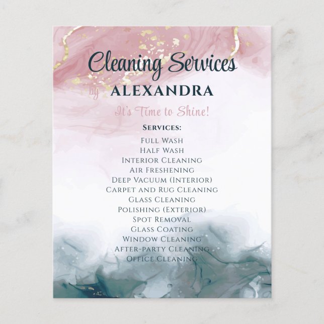 Cleaning Services House Keeping Watercolor Flyer (Front)