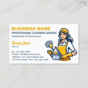 Cleaning Services Housekeeping Business Card