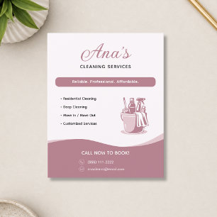 Cleaning Services Housekeeping Rose Promotional Flyer