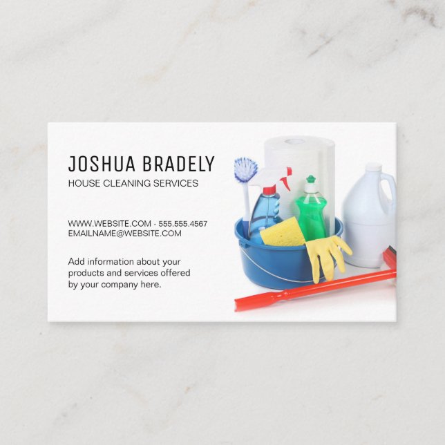 Cleaning Services | Housekeeping Supplies Business Card (Front)