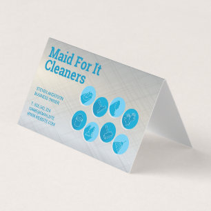 Cleaning Services Icons Business Card