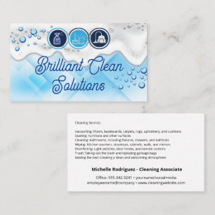 Cleaning Services Icons   Soap Bubbles and Suds Business Card
