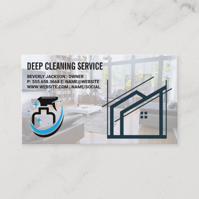 Cleaning Services | Living Room  Business Card (Front)