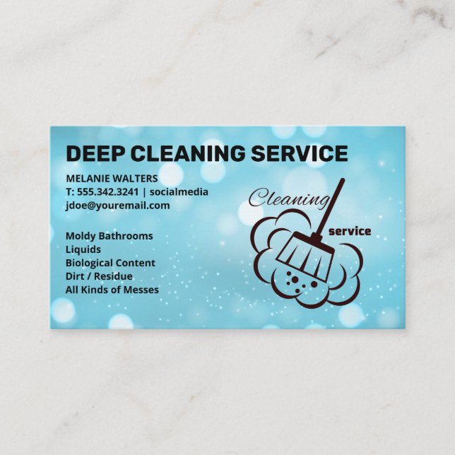 Cleaning Services | Maid Cleaning | Sparkle Business Card (Front)