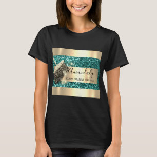 Cleaning Services Maid House Keeping Gold Teal T-Shirt