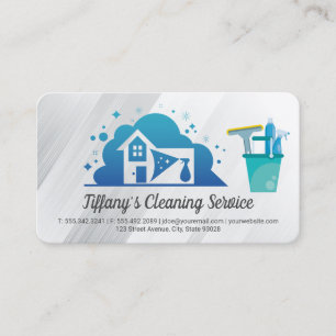 Cleaning Services Maid Logo Business Card