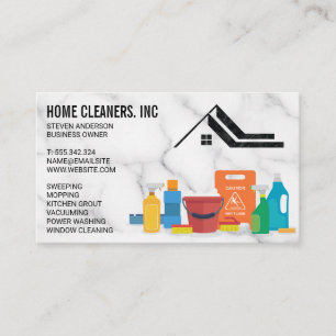 Cleaning Services   Maid   Marble Business Card