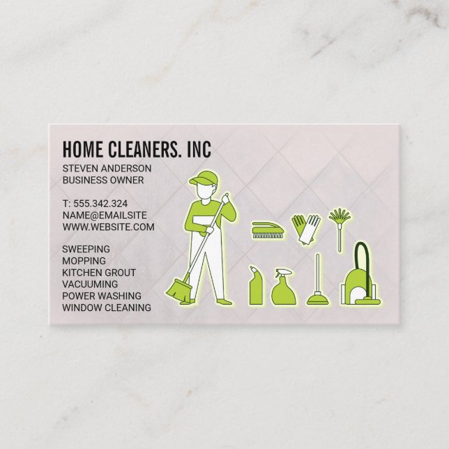 Cleaning Services | Maid Service | Cleaner Business Card (Front)