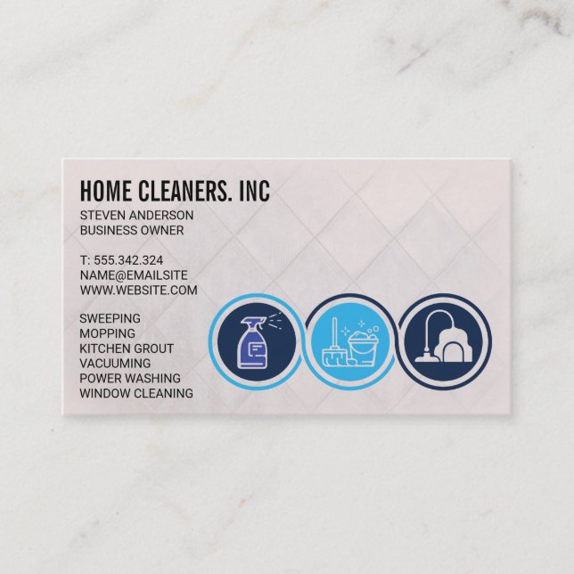 Cleaning Services | Maid Service Icons Business Card (Front)