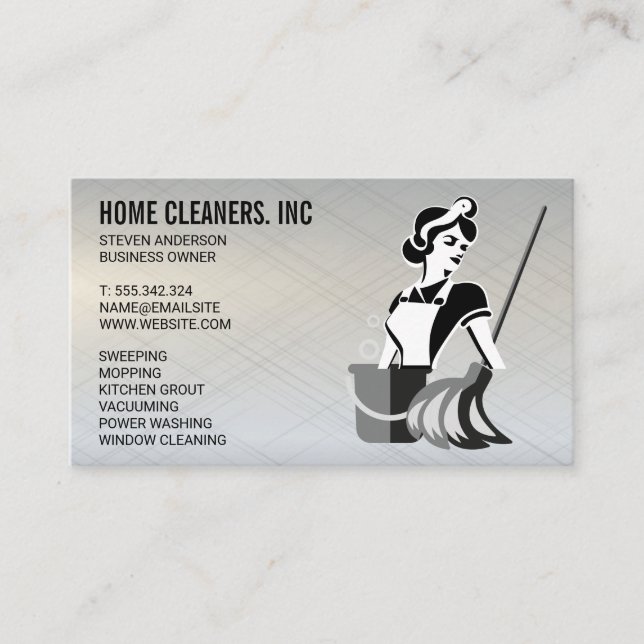 Cleaning Services | Maid Service | Janitor Business Card (Front)