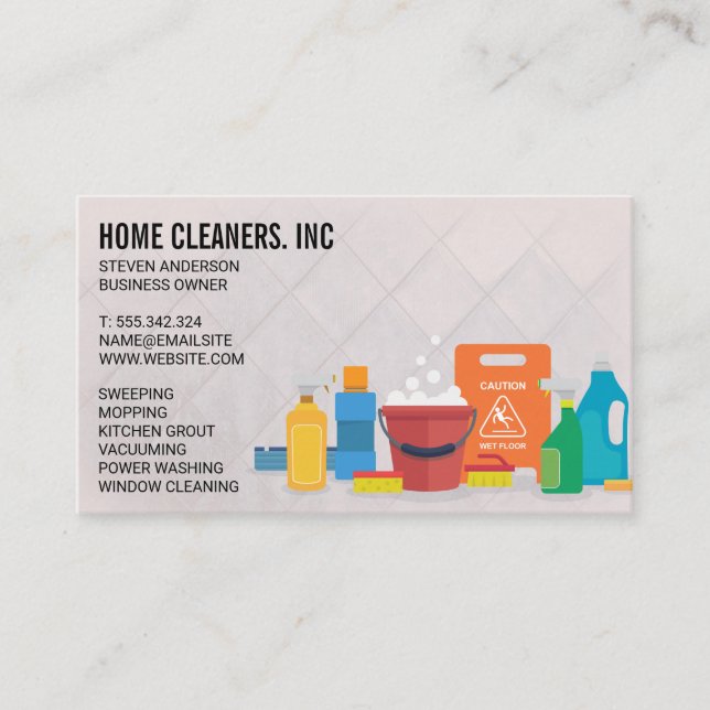 Cleaning Services | Maid Service | Metallic Business Card (Front)