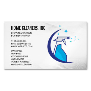 Cleaning Services Maid Service Spray Bottle Magnetic Business Card