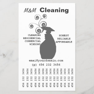 Cleaning Services Maid Swirls Spraying Bottle Flyer