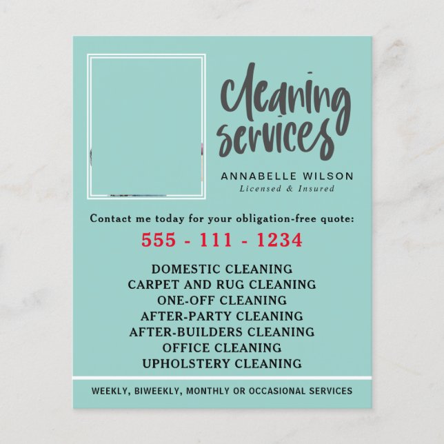 Cleaning Services Modern Photo Flyer (Front)