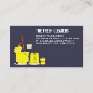 Cleaning Services Mop and Bucket Tools Business Card