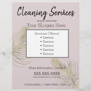 Cleaning Services Pink Gold Business Flyer