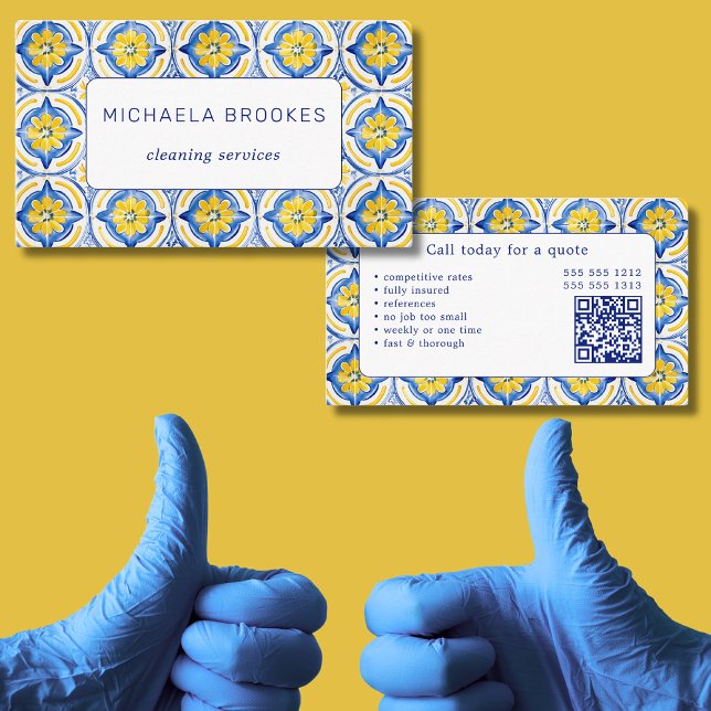  Cleaning Services Professional QR Code Business Card (Creator Uploaded)