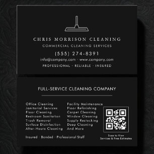 Cleaning Services QR Code Business Card