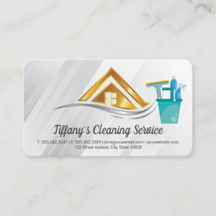 Cleaning Services   Residential Logo Business Card