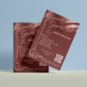 Cleaning Services Rose Gold Scan To Connect Flyer
