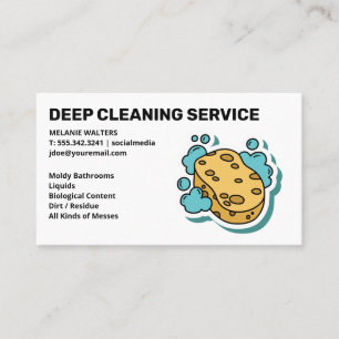 Cleaning Services   Sponge and Soap Bubbles Business Card