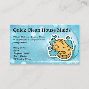 Cleaning Services   Sponge Soap Illustration Business Card