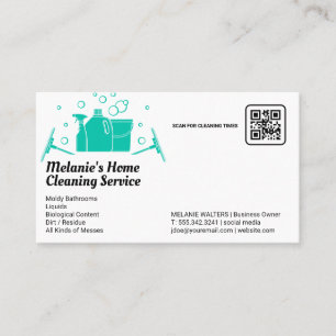 Cleaning Services   Spray Bucket Mop and Bubbles Business Card