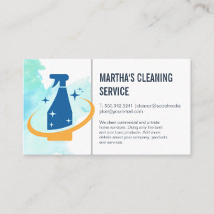 Cleaning Services Spray Business Card