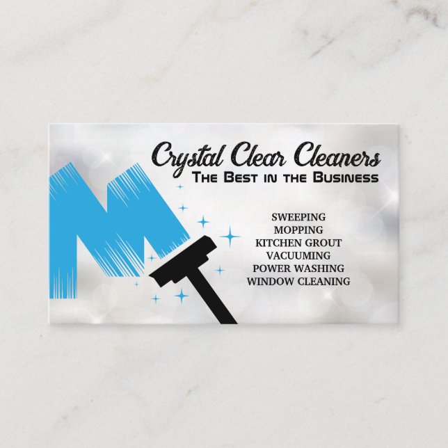 Cleaning Services | Squeegee  Business Card (Front)