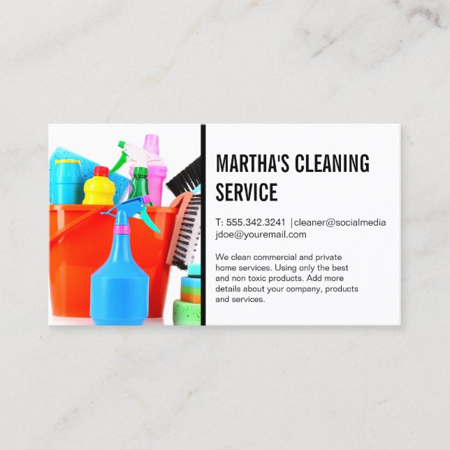 Cleaning Services | Supplies for Cleaning Business Business Card (Front)