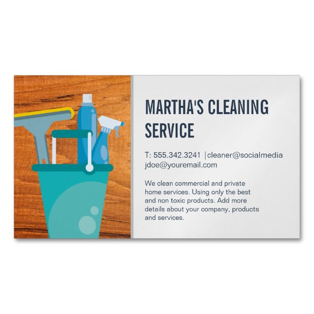 Cleaning Services | Supplies for Cleaning Magnetic Business Card (Front)