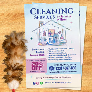 Cleaning Services - Watercolor illustration Flyer