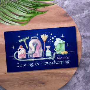 Cleaning Services - Watercolor style design Busine Business Card