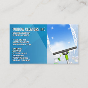Cleaning Services Window Cleaning Squeegee Business Card
