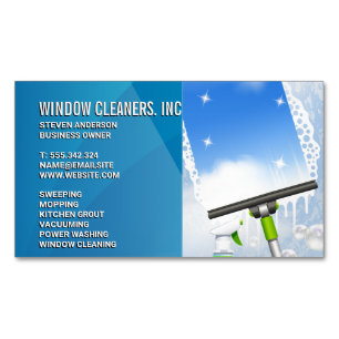 Cleaning Services   Window Cleaning   Squeegee Magnetic Business Card