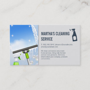 Cleaning Services   Window Squeegee and Soap Business Card