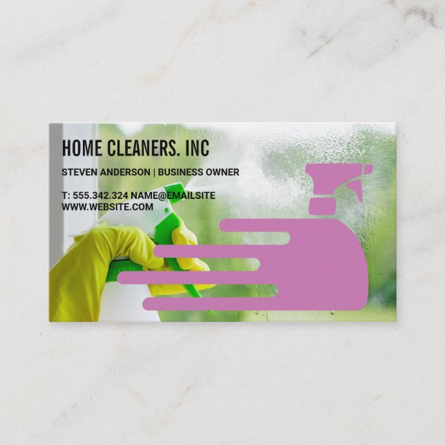 Cleaning Solutions | Spray Bottle | Janitorial  Business Card (Front)