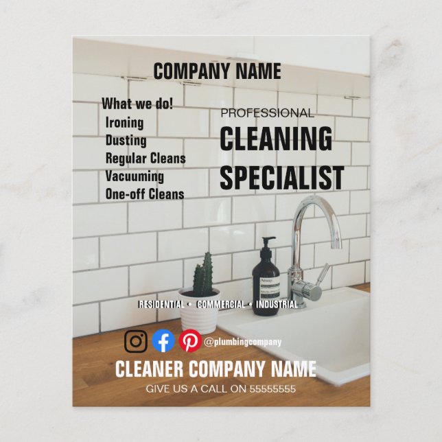 CLEANING SPECIALIST cleaner office plumber Flyer (Front)