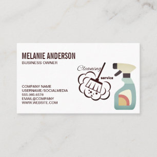 Cleaning Spray Dusting Cleaning Service Business Card