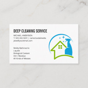 Cleaning Spray House Cleaner Services Business C Business Card